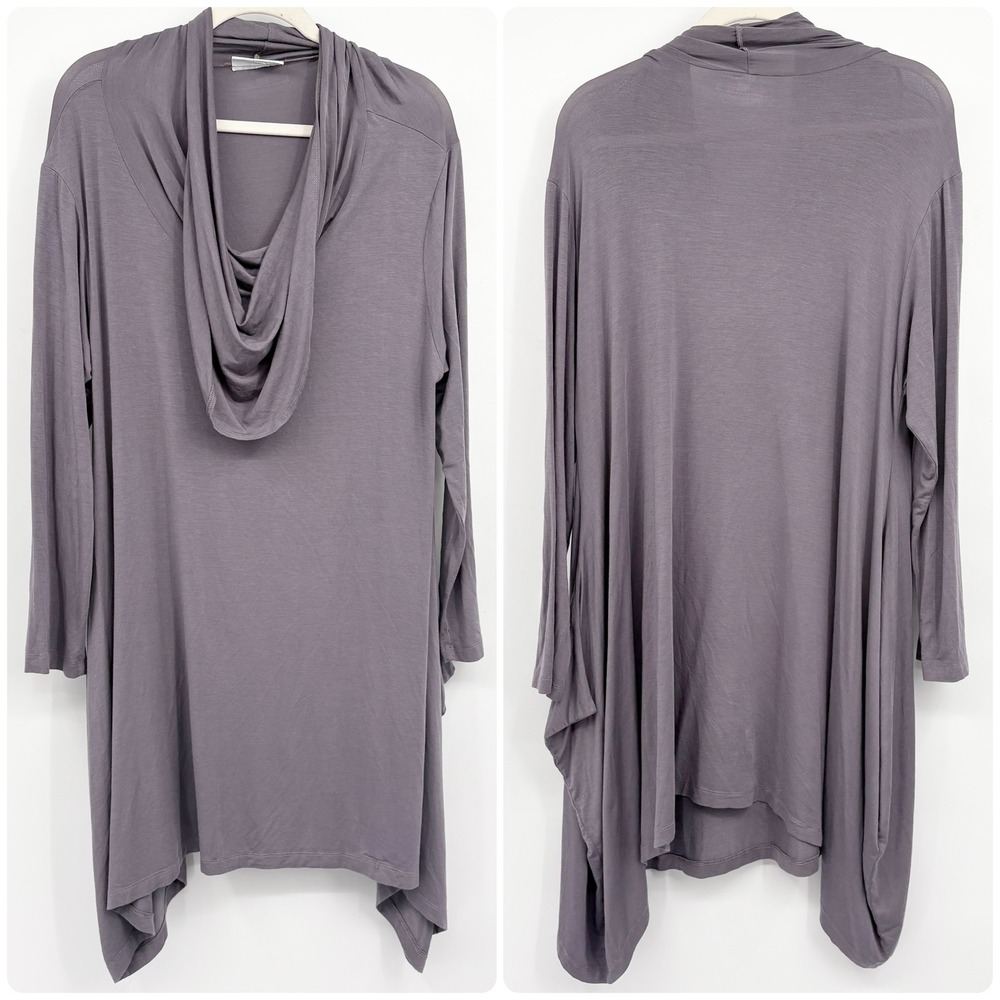 Bryn Walker Womens Cowl Neck Asymmetric Lagenlook Modal Tunic Top Size XL